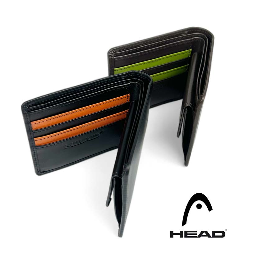 [2 colors] HEAD Real Leather Bicolor Bifold Wallet Short Wallet