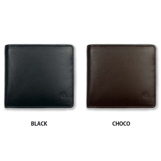 [2 colors] HEAD Real Leather Bicolor Bi-fold Wallet with Middle Belt Short Wallet