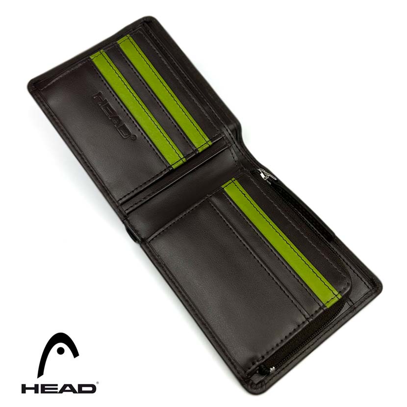 【全2色】 HEAD ヘッド リアルレザー バイカラー 2つ折り 財布 ショートウォレット L字ファスナー小銭入れ