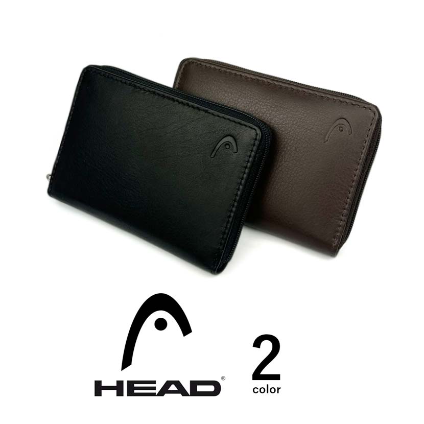 [2 colors] HEAD Real Leather Bicolor Round Zipper Coin Purse Coin Case