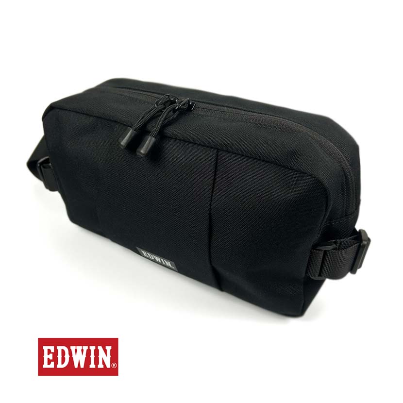 Available in 2 colors EDWIN Water Repellent PU Nylon Waist Bag Body Bag Waist Pouch