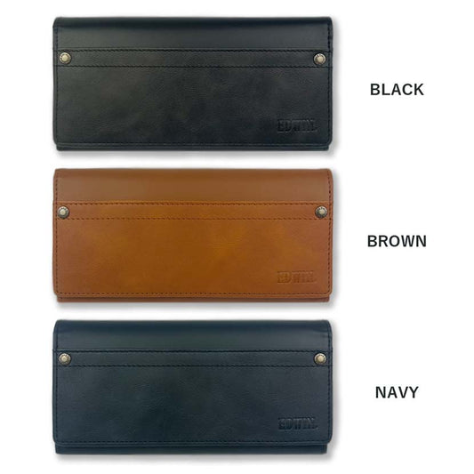 [All 3 colors] EDWIN Rivet Design Slim Bifold Long Wallet Long Wallet