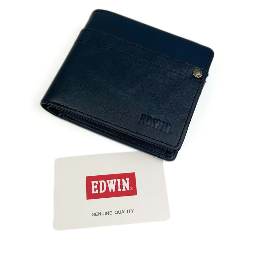 [All 3 colors] EDWIN rivet design bi-fold wallet with inner bellows