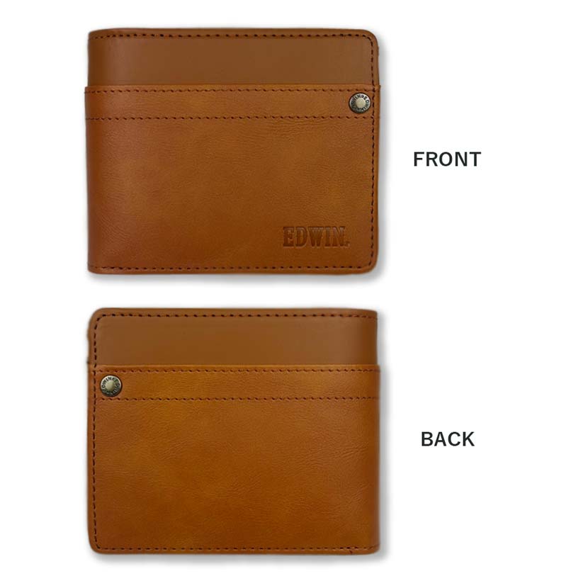 [All 3 colors] EDWIN rivet design bi-fold wallet with inner bellows