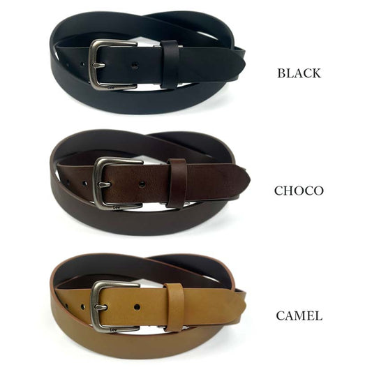 All 3 colors Lee Real Leather Plain Design Belt Long Type Italian Leather Recycled Leather