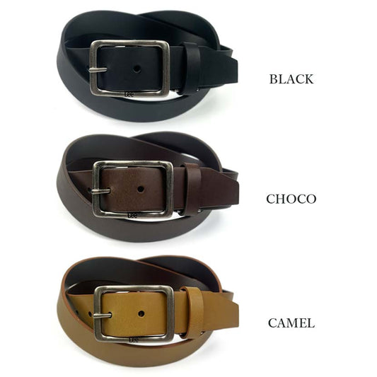 All 3 colors Lee Real Leather Garrison Buckle Design Belt Italian Leather Recycled Leather