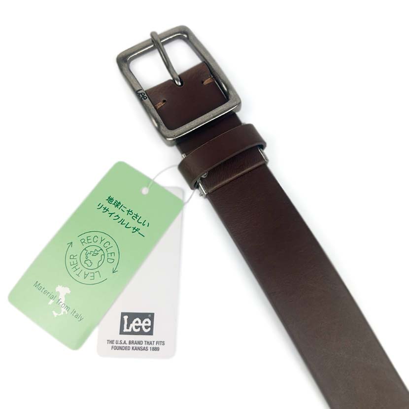 All 3 colors Lee Real Leather Garrison Buckle Design Belt Italian Leather Recycled Leather