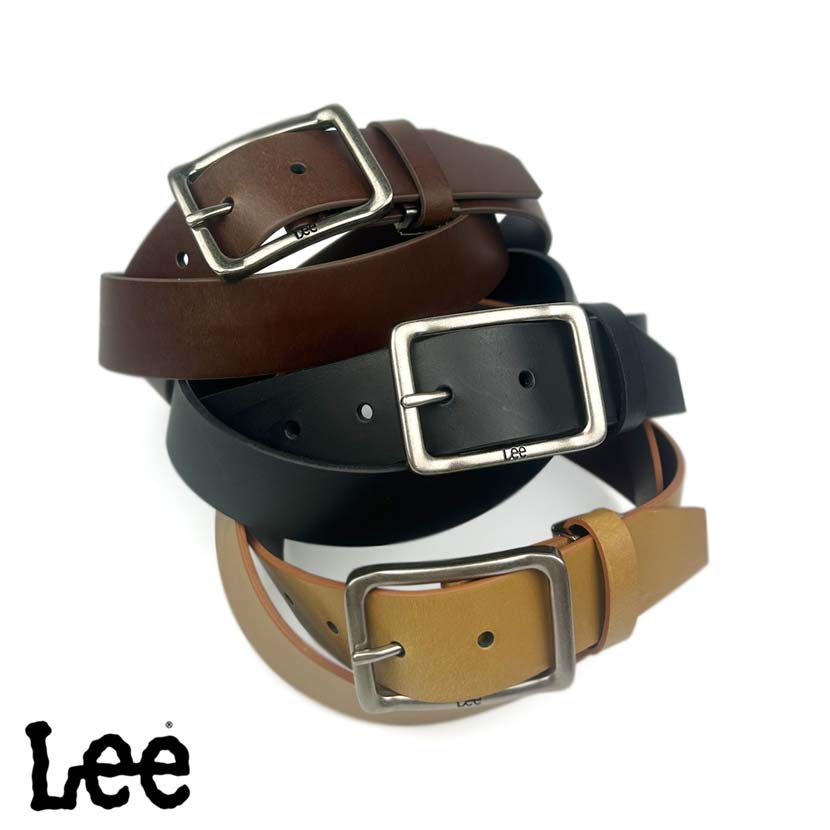 All 3 colors Lee Real Leather Garrison Buckle Design Belt Italian Leather Recycled Leather