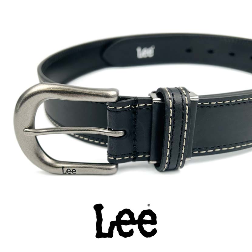 All 3 colors Lee Real Leather Double Stitch Design Belt Italian Leather Recycled Leather (0120590)