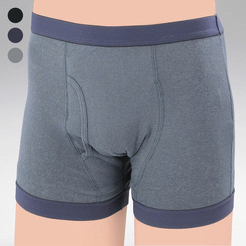 Boxer shorts with back leak guard for incontinence, 3 colors, same size