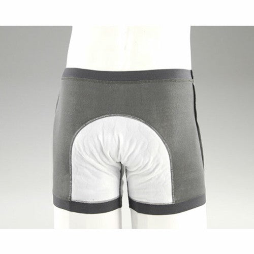 Boxer shorts with back leak guard for incontinence, 3 colors, same size