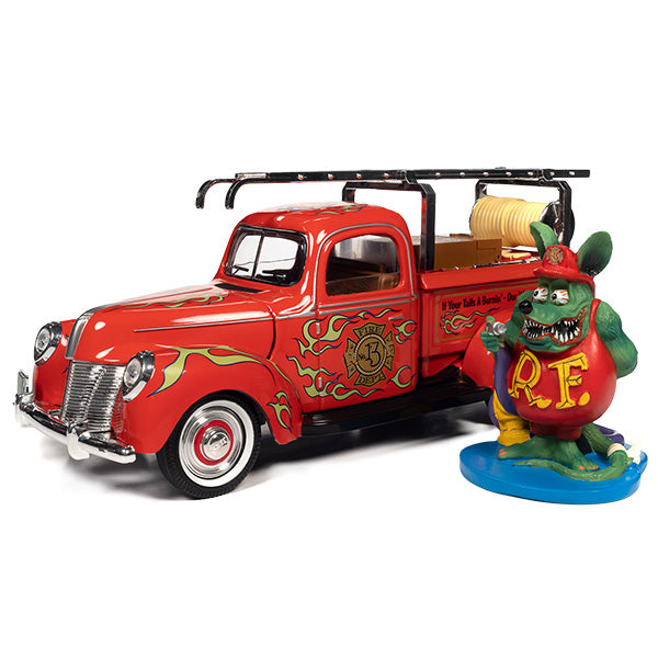 AUTO WORLD 1:18 RAT FINK LUCKY No.13 FIRE TRUCK w/ RAT FINK【ラットフィンク】ミニカー