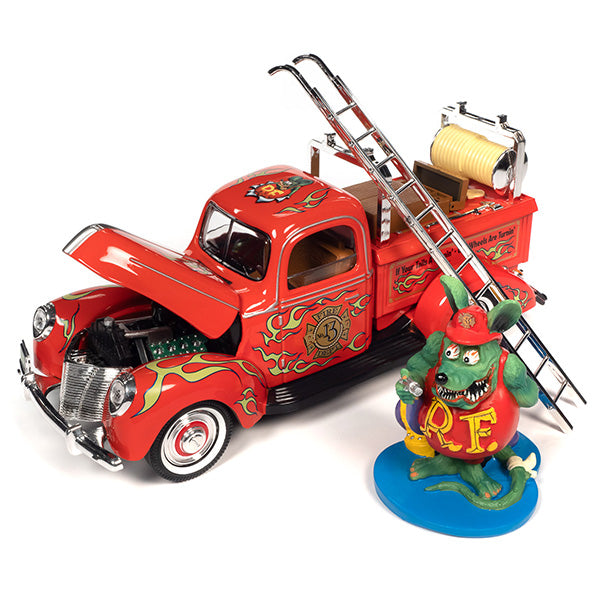 AUTO WORLD 1:18 RAT FINK LUCKY No.13 FIRE TRUCK w/ RAT FINK【ラットフィンク】ミニカー