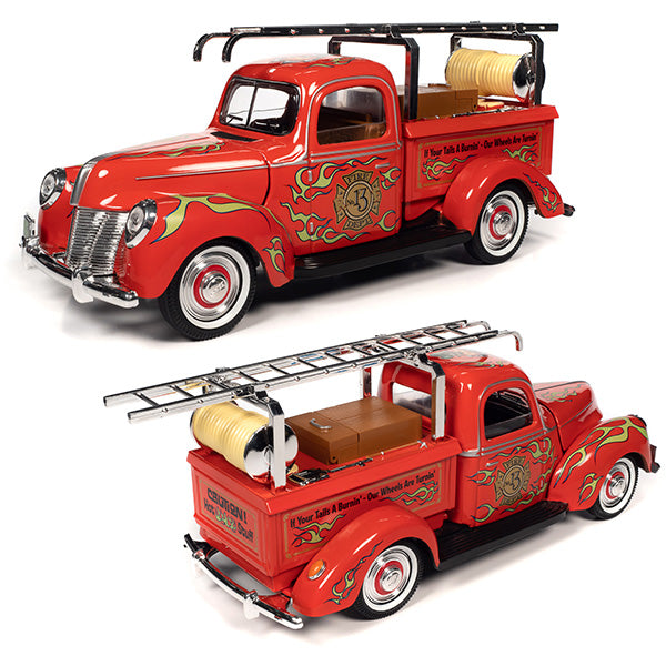 AUTO WORLD 1:18 RAT FINK LUCKY No.13 FIRE TRUCK w/ RAT FINK【ラットフィンク】ミニカー