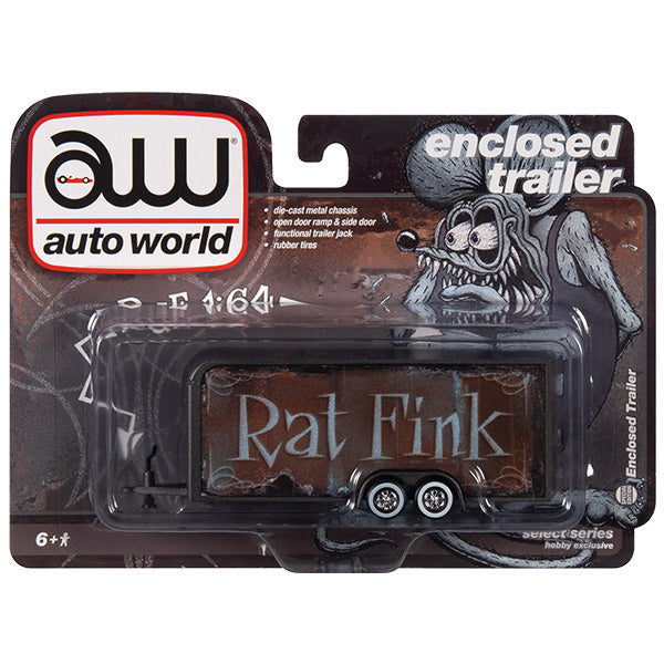 Auto World 1:64 Rat Fink Enclosed Trailer GUN METAL FLATZ 【ラットフィンク】ミニカー