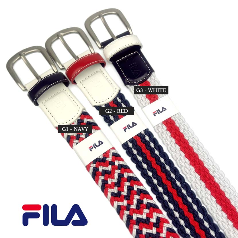 【3タイプ】FILA フィラ カラフル メッシュラバー ベルト 伸びる ゴムベルト