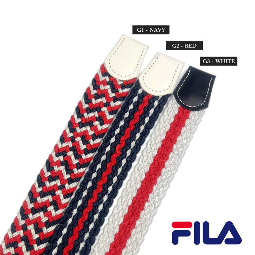 【3タイプ】FILA フィラ カラフル メッシュラバー ベルト 伸びる ゴムベルト