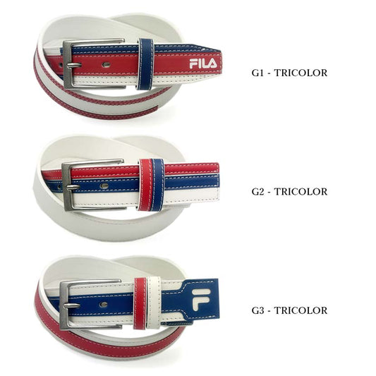 【3タイプ】FILA GOLF フィラ ゴルフ トリコロール レザー ゴルフベルト