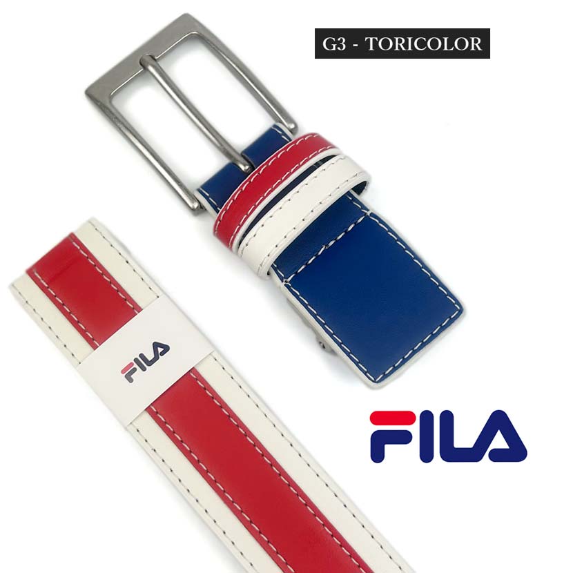 【3タイプ】FILA GOLF フィラ ゴルフ トリコロール レザー ゴルフベルト