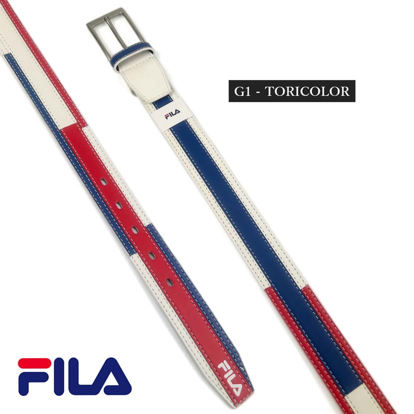 【3タイプ】FILA GOLF フィラ ゴルフ トリコロール レザー ゴルフベルト