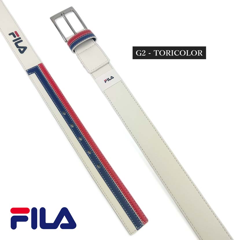 【3タイプ】FILA GOLF フィラ ゴルフ トリコロール レザー ゴルフベルト