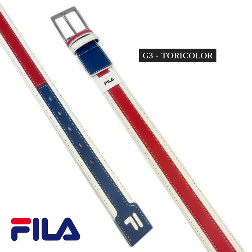 【3タイプ】FILA GOLF フィラ ゴルフ トリコロール レザー ゴルフベルト