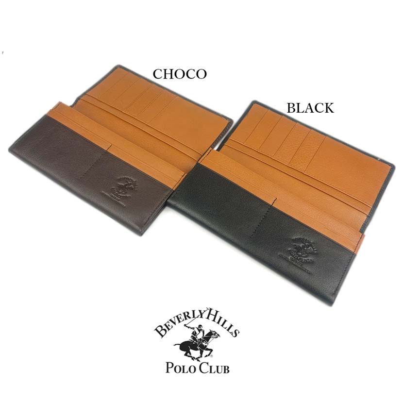 All 3 colors BEVERLY HILLS POLO CLUB Real leather bi-fold long wallet