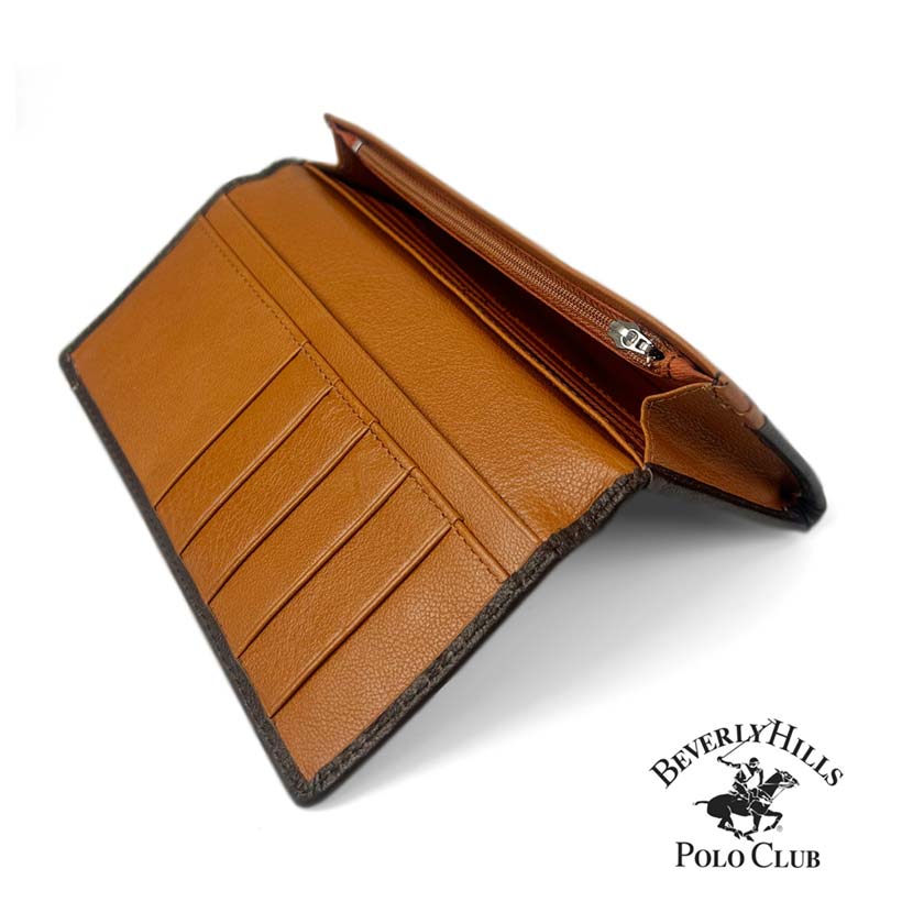 All 3 colors BEVERLY HILLS POLO CLUB Real leather bi-fold long wallet