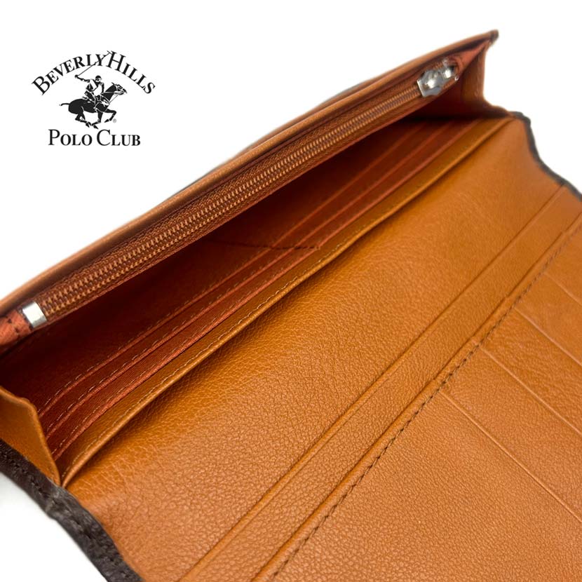 All 3 colors BEVERLY HILLS POLO CLUB Real leather bi-fold long wallet