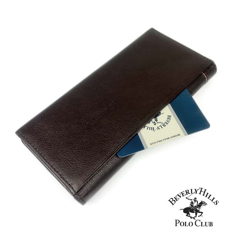 All 3 colors BEVERLY HILLS POLO CLUB Real leather bi-fold long wallet