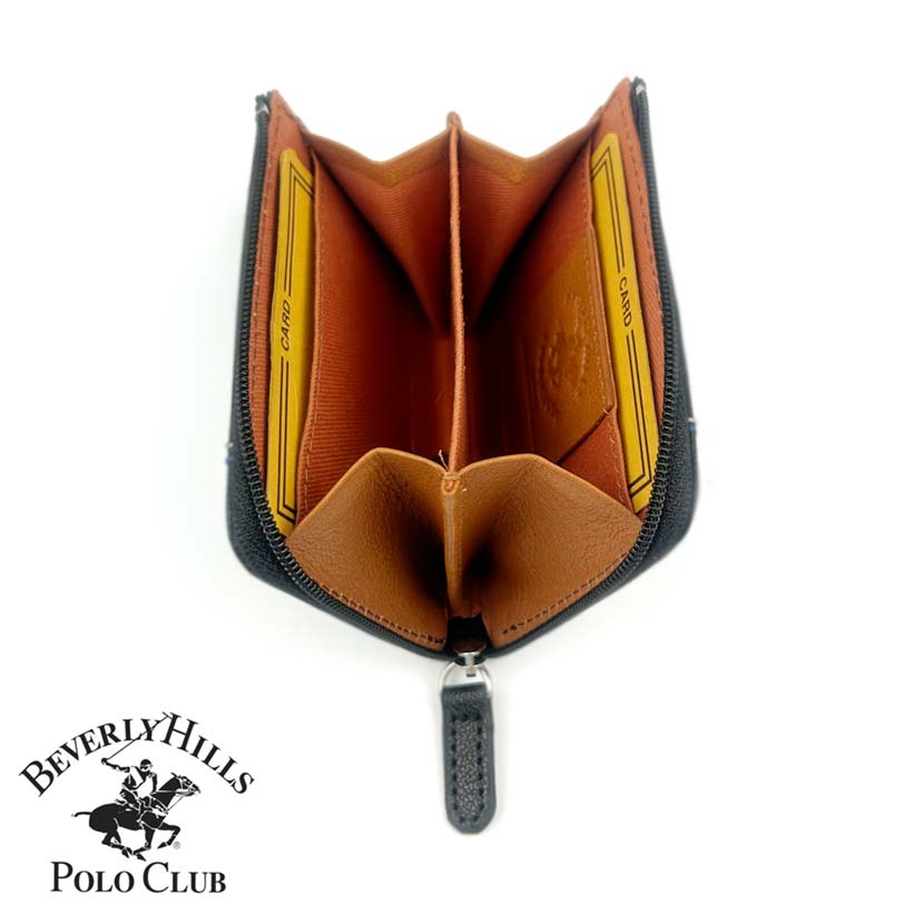 All 3 colors BEVERLY HILLS POLO CLUB Real leather L-shaped zipper coin purse