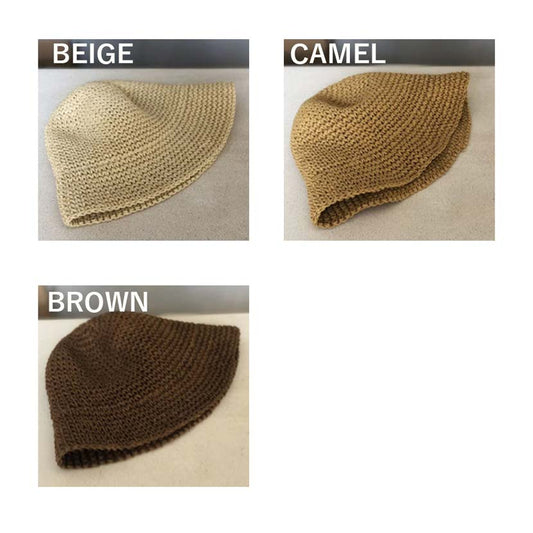 全3色 折り畳める麦わらハット サイズ調整可能 レディースハット HAT リゾートハット 帽子