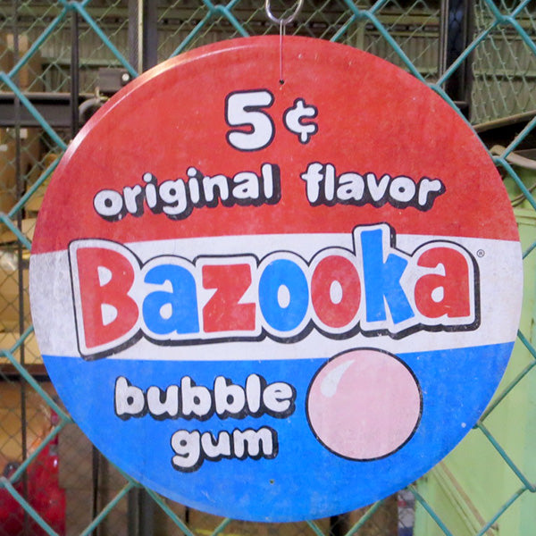 ラウンド メタルサイン BAZOOKA 5cent【バズーカ ブリキ看板】