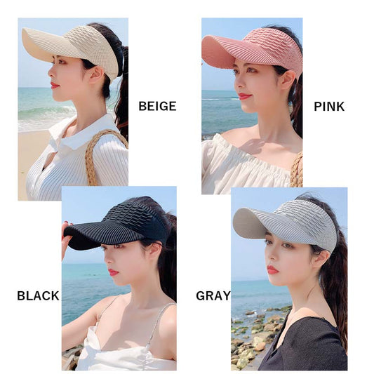Available in 4 colors with good breathability! Mesh sun visor ladies hat resort sports tennis golf