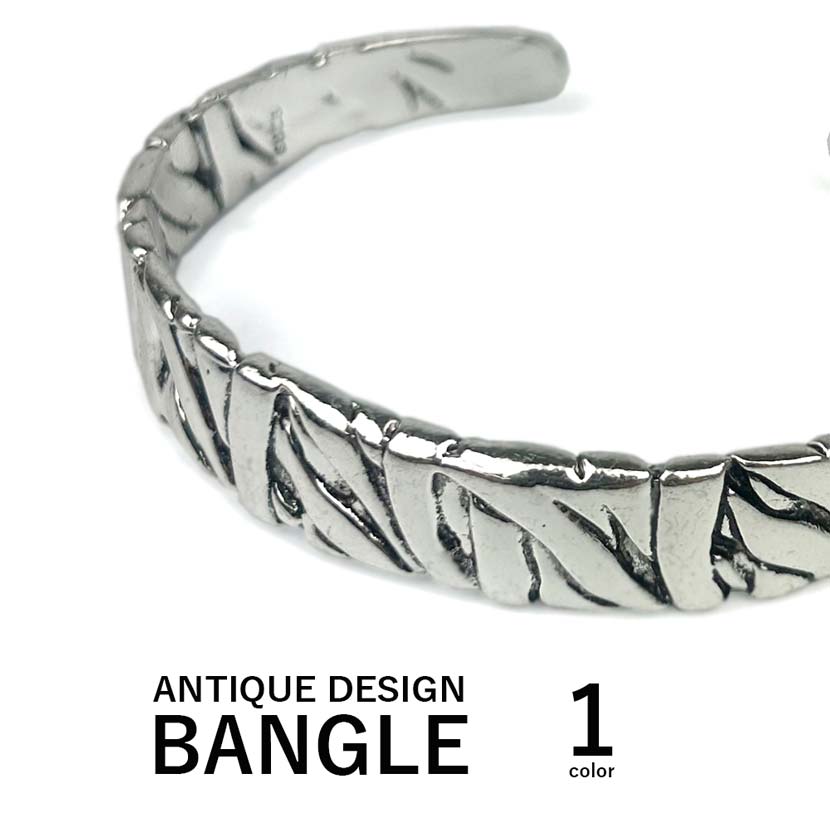 Antique design bangle stainless steel silver color accessory