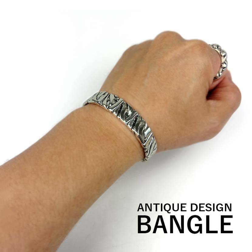 Antique design bangle stainless steel silver color accessory