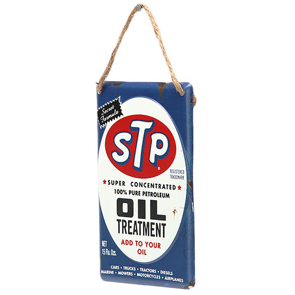 ハンギング エンボス メタルサイン STP OIL TREATMENT【ブリキ看板】