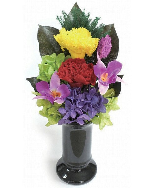 Colorful preserved Buddha flowers with vase, 1 piece, set of 2