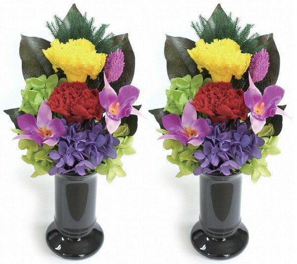 Colorful preserved Buddha flowers with vase, 1 piece, set of 2