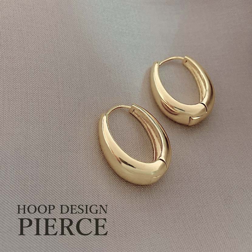 Hoop Design Earrings Binaural Set Gold Color Teardrop Ladies Accessories Simple