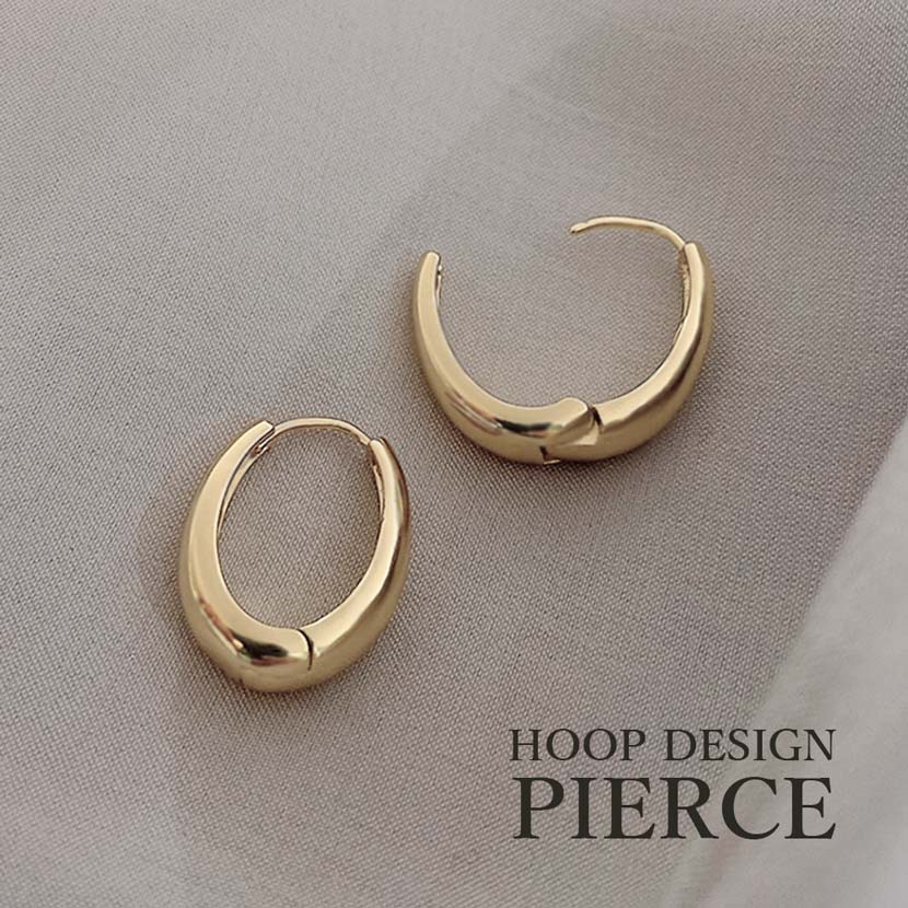 Hoop Design Earrings Binaural Set Gold Color Teardrop Ladies Accessories Simple