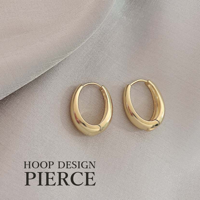 Hoop Design Earrings Binaural Set Gold Color Teardrop Ladies Accessories Simple