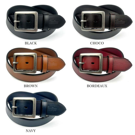 All 5 colors Indian Real Leather Garrison Buckle Belt Recycled Leather Width 3.5cm