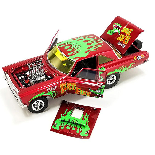 ACME 1:18 RAT FINK 1965 PLYMOUTH AWB  Red with Green Flames【ラットフィンク】ミニカー