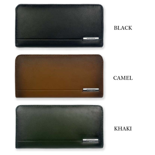 All 3 colors HIROKO KOSHINO Sheep leather gradation processing round zipper long wallet