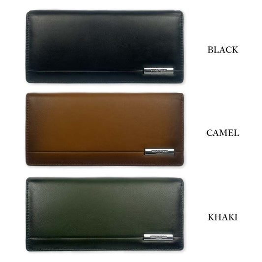 All 3 colors HIROKO KOSHINO Sheep leather gradation processing slim bi-fold long wallet