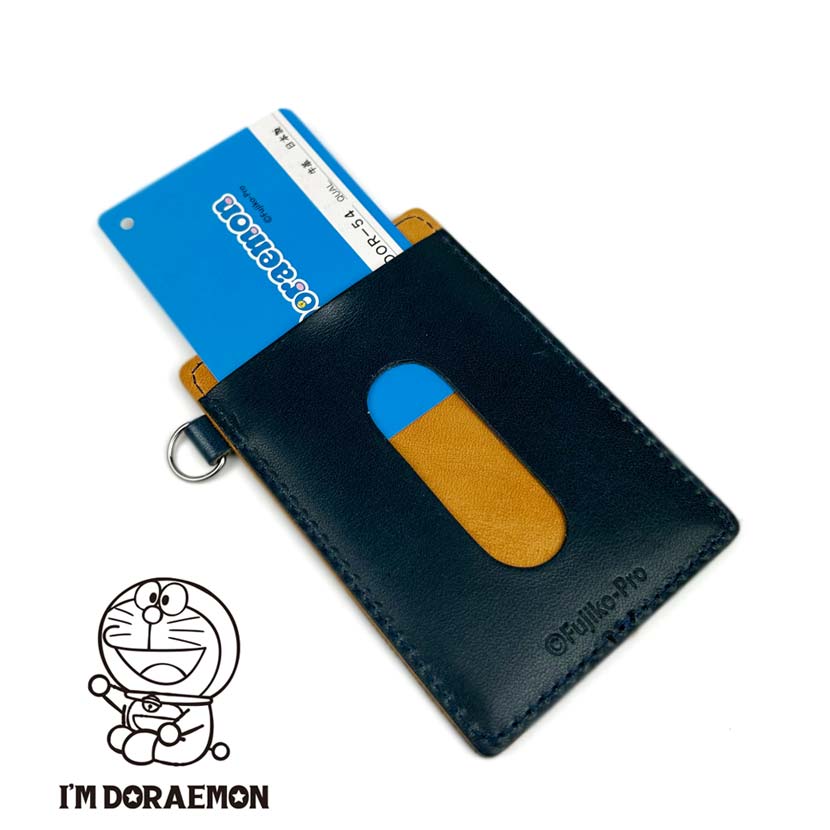 [All 5 colors] Made in Japan Tochigi leather x Himeji leather Doraemon Slim Pass Case Commuter Holder