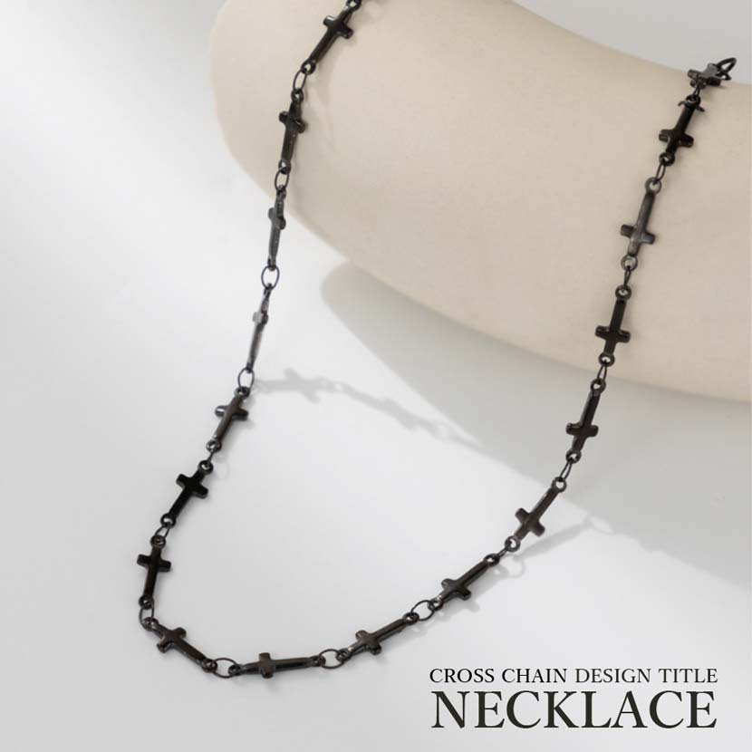 2 Colors Cross Chain Design Tight Choker Cross Necklace Ladies Korean Accessories