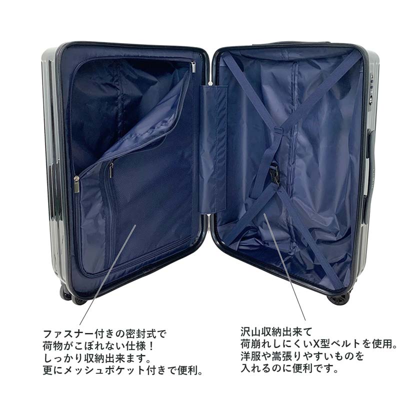 全4色 EDWIN エドウイン 50L キャリーケース 海外旅行OK 軽量 スーツケース TASロック