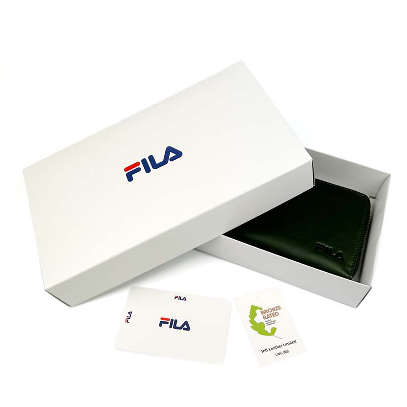 [Custom-made product from our store] 4 colors available FILA Real leather Round zipper Long wallet Long wallet Genuine leather